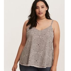 Torrid Size 1 Taupe Medallion Chiffon Cami